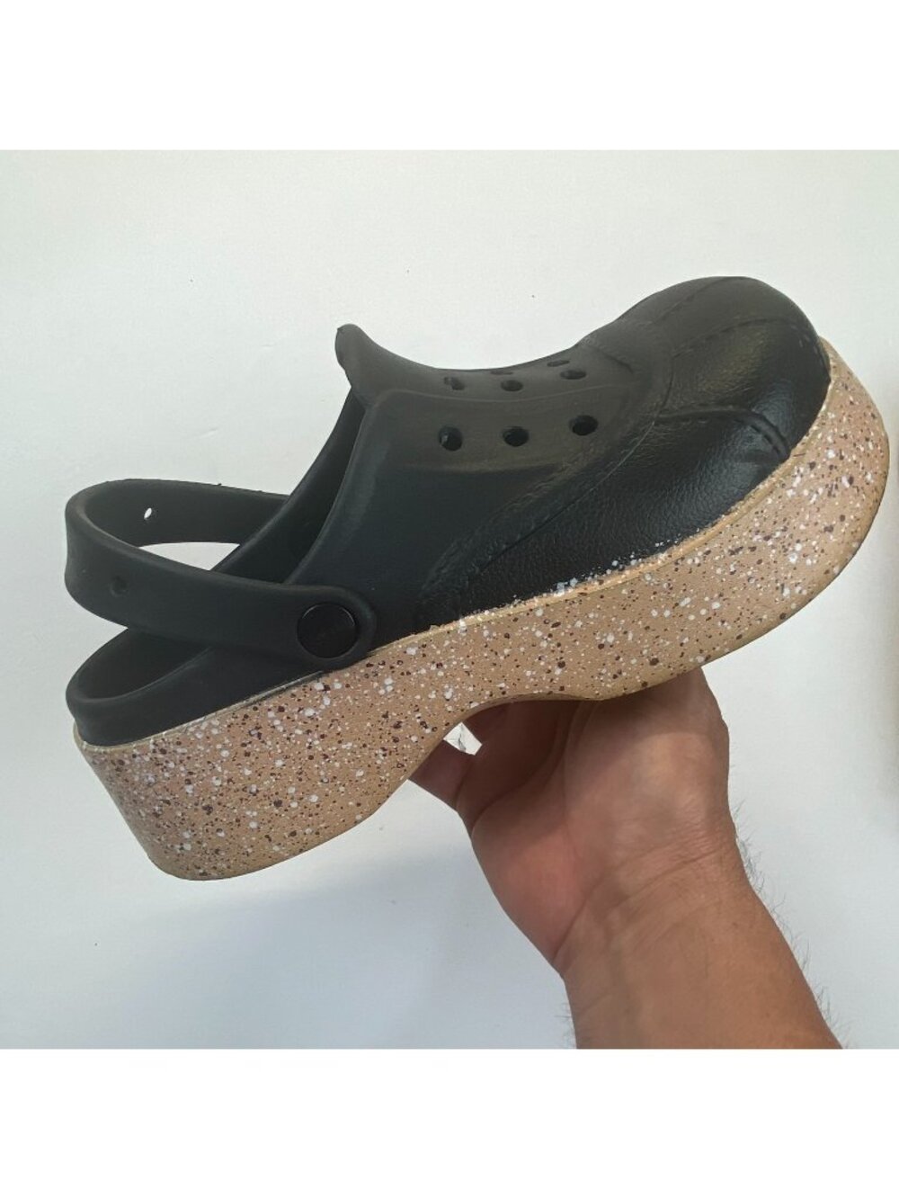 800  Platform Clogs Women's 40-41  Cozy Black Round Toe Casual Slip On Shoes